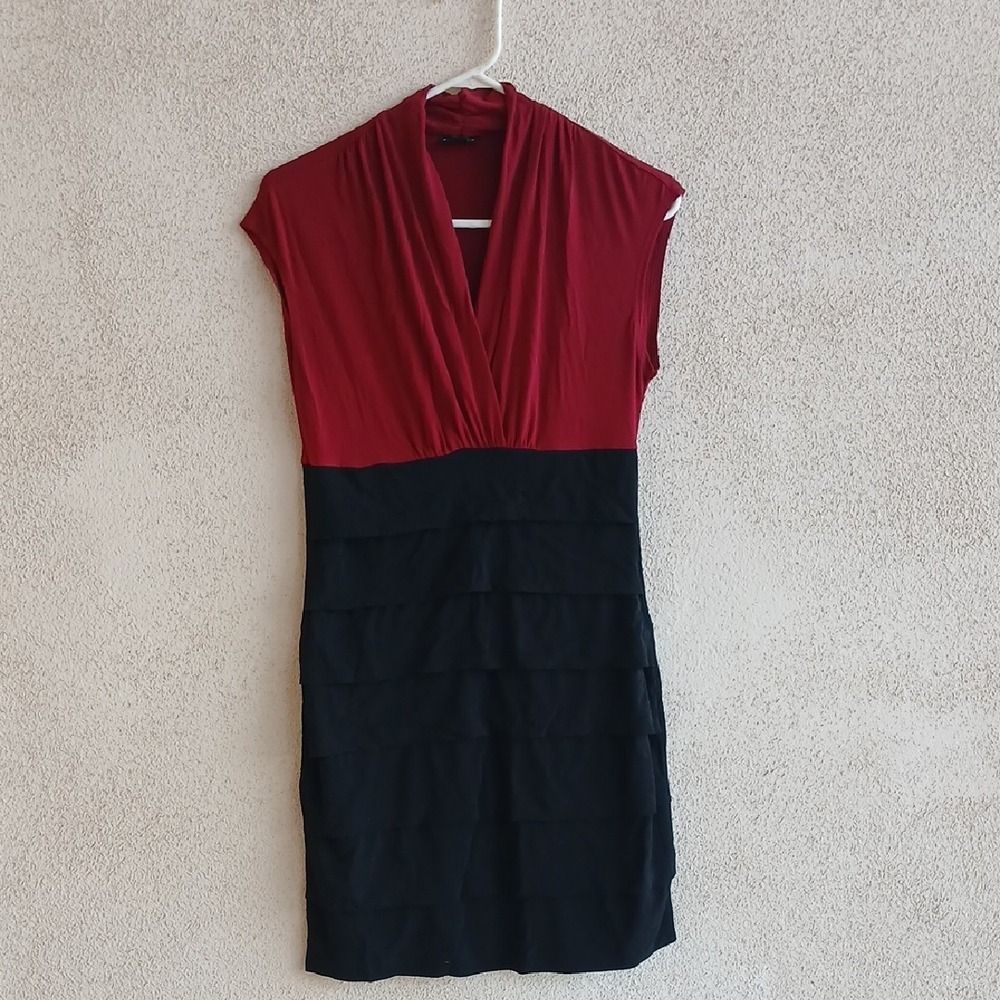 Enfocus Studio Red Ruched Sheath Mini Dress